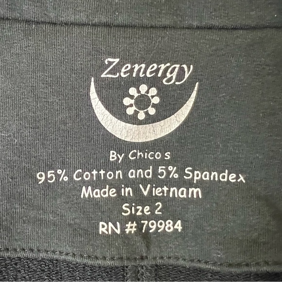 Zenergy by Chico's Black Jersey Knit collared Zip Jacket - Size 2 (Large/12) - Picture 8 of 12